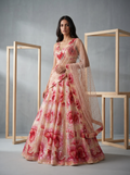 KD1038 Red and Pink sequin emb lehenga set