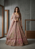 KD1106 Pink net Bridal Lehenga Set