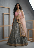 KD1521 Grey  ready lehega, blouse and dupatta