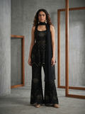 KD1643 Black anarkali sharara and dupatta set