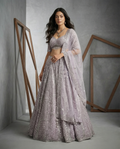 KD1664 Dusty pink lahenga blouse and dupatta set