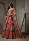 KD1992 Fuchsia Embroidery Lehenga With Anarkali  Set