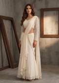 KD2164 White Drape Saree Blouse