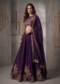 KD2224 Purple emb blouse lehenga dupatta