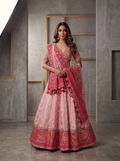 KD2236 Pink Lehenga Blouse Dupatta set