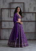 KD2314 Purple emb blouse, banarsi lehenga and dupatta