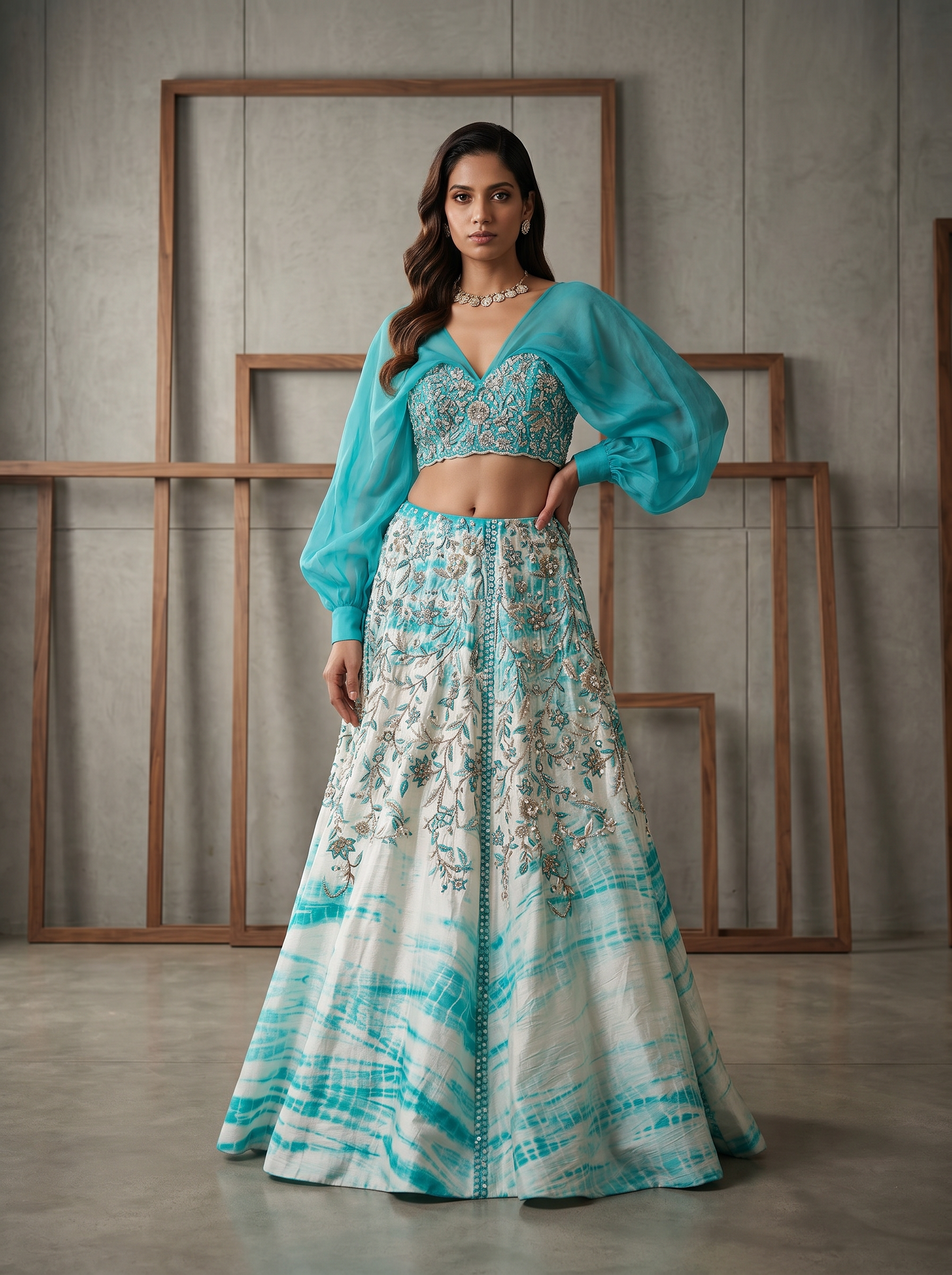 KD794 Tie and dye lehenga choli set