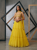 KD887 Yellow lehenga choli set