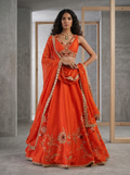 KD890 Orange legenga choli set
