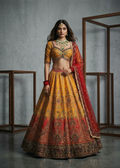 KD903 Red & mustard lehenga set