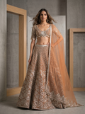 KD945 Peach silver embroidary lehenga choli set