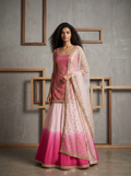 KD971 Fusia kurti, lehenga and dupatta