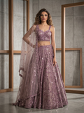 KD980 mauve sequins bridal lehenga set