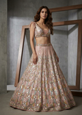 KD998 Peach Ready Lahenga, blouse and dupatta set