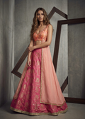 KD999 Pink ready fabric jacket, lehenga and dupatta
