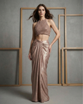 MID007 Rose Gold Drape skirt with blouse