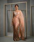 MID015 Ombre pink drape skirt and blouse