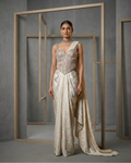 MID017 White Corset with drape skirt
