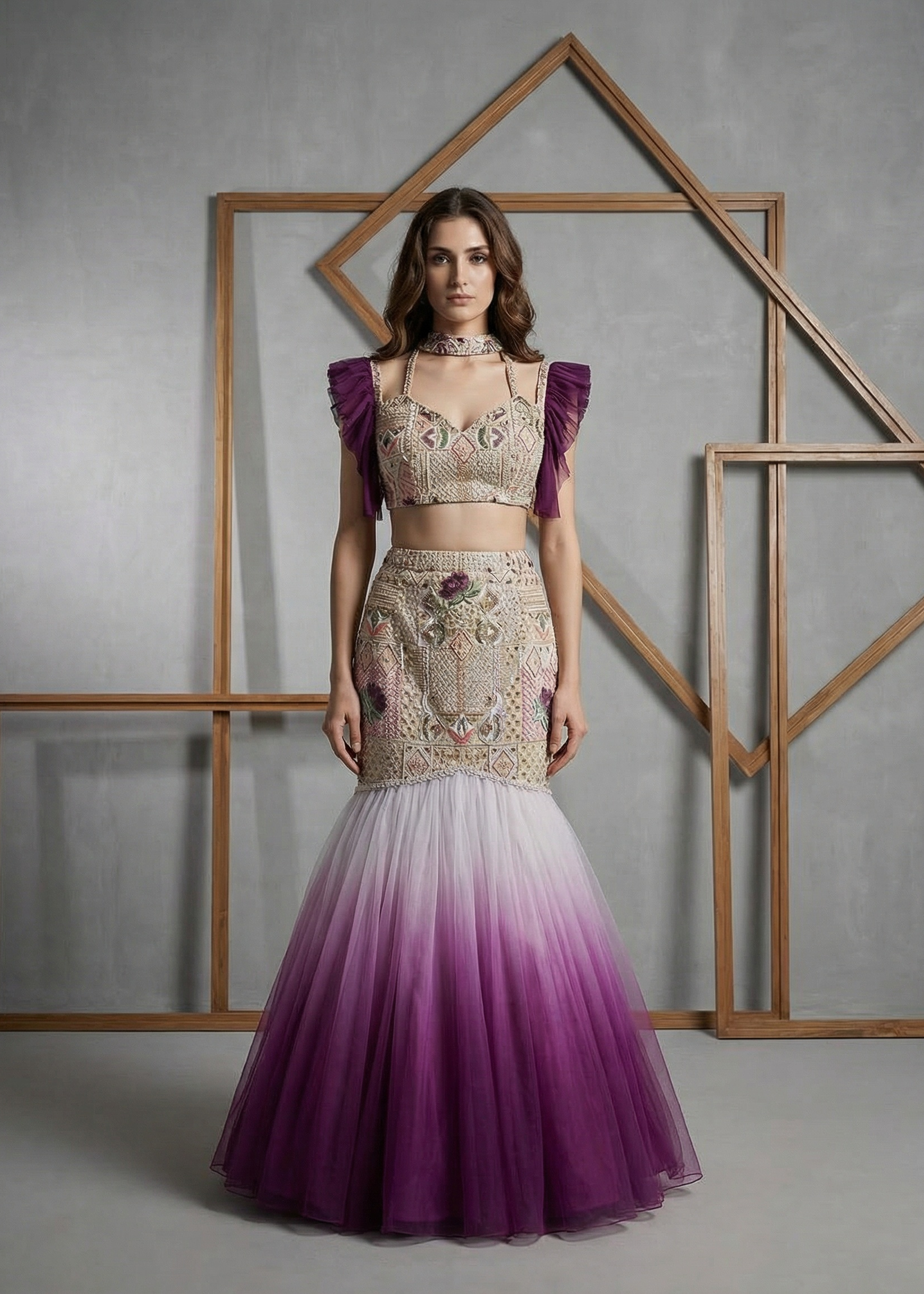 OD6323 Mauve Lehenga Choli Set