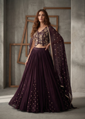 KD2231 Brown Lehenga waist coat Dupatta